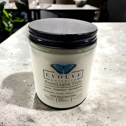 Wood Wick Crystal Soy Candle - Moonlight Tide (Moonstone)