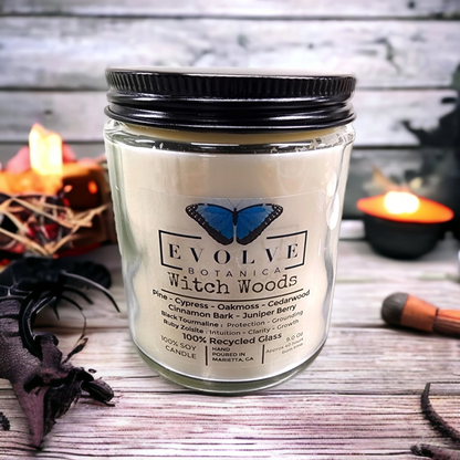 Wood Wick Crystal Soy Candle - Witch Woods
