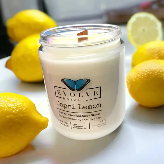 Wood Wick Gemstone Soy Candle - Capri Lemon (Citrine)