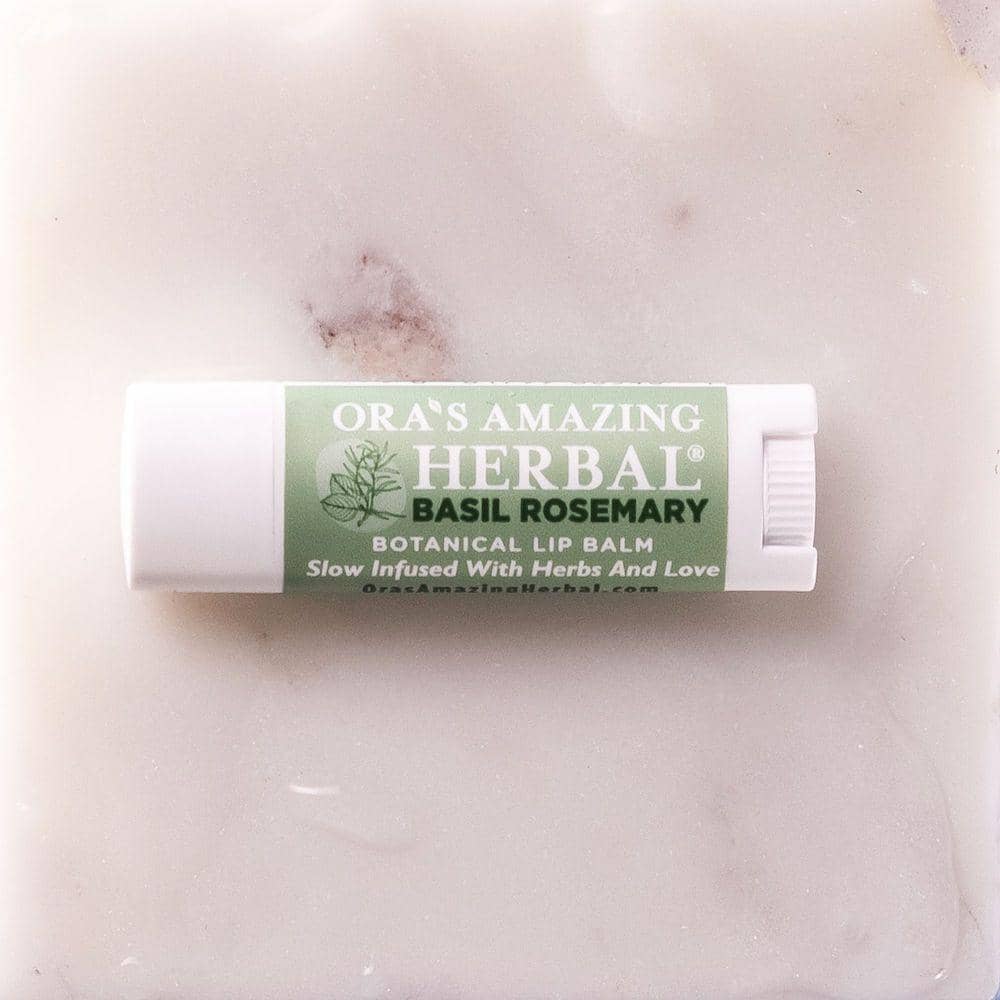 Natural Lip Balm, Herbal Infused, Basil Rosemary