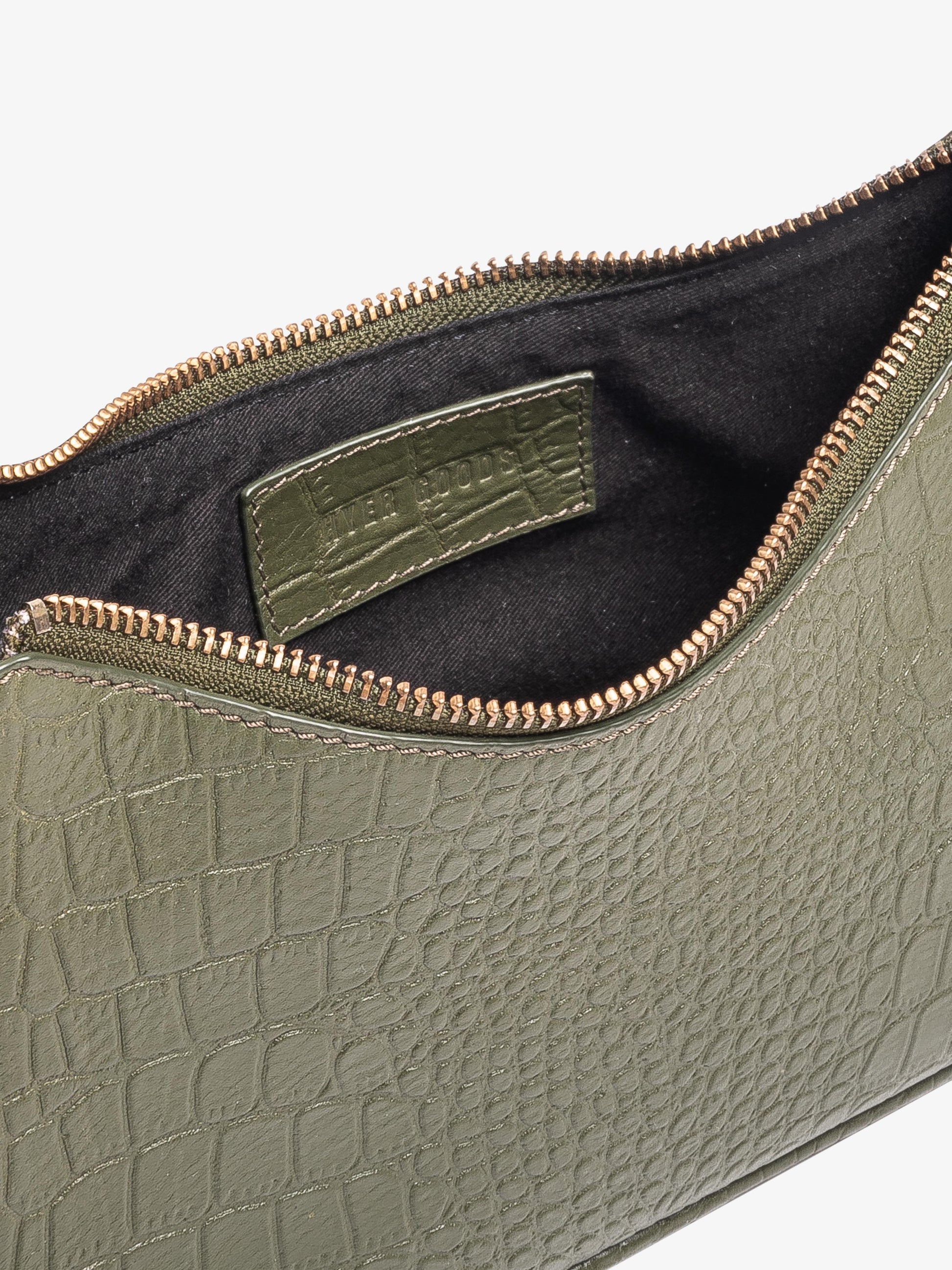 Mini Shoulder Bag Olive Croc - HYER GOODS