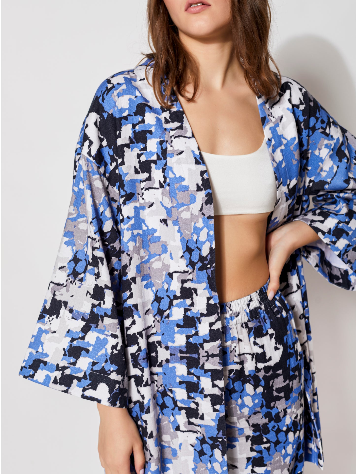 Sustainable Organic Oasis Wide-Long Sleeve Kimono Top