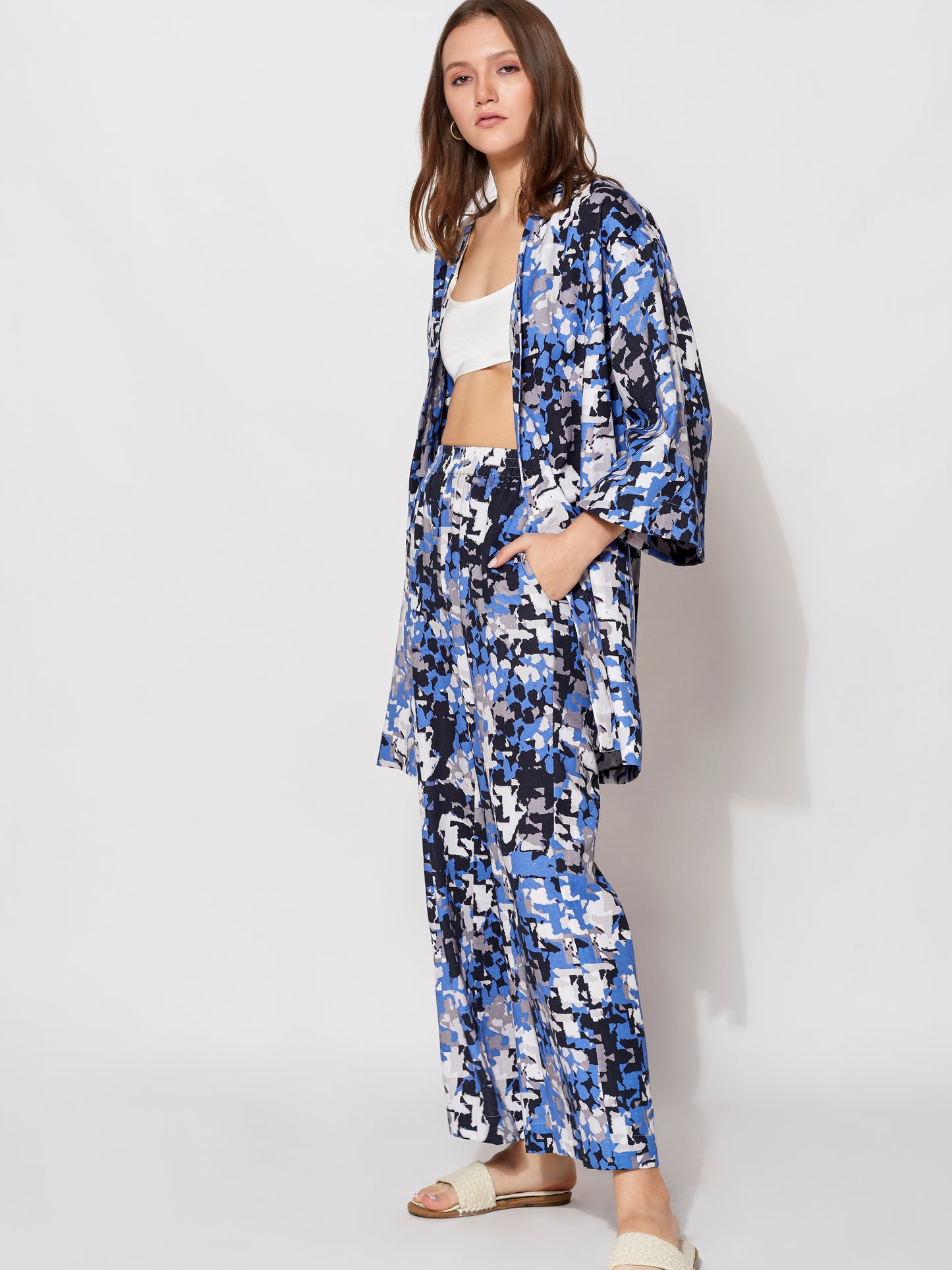 Sustainable Organic Oasis Wide-Long Sleeve Kimono Top